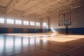 Empty, Sunlit Gymnasium in a High School: Where Memories Were Made