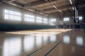 Empty, Sunlit Gymnasium in a High School: Where Memories Were Made