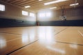 Empty, Sunlit Gymnasium in a High School: Where Memories Were Made