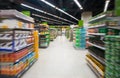 Empty supermarket aisle Royalty Free Stock Photo