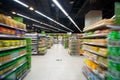 Empty supermarket aisle Royalty Free Stock Photo
