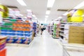 Empty supermarket aisle,motion blur Royalty Free Stock Photo