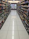 Empty supermarket aisle Royalty Free Stock Photo