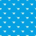 Empty supermarket cart pattern seamless blue Royalty Free Stock Photo