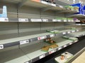 Empty supermarket shelves - panic buying - Coronavirus