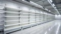 Empty Supermarket Shelves A Visual Depiction of Supply Chain Disruption and Consumer Demand Royalty Free Stock Photo
