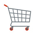 Empty supermarket shopping cart isolated Royalty Free Stock Photo