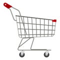 Empty supermarket shopping cart. Royalty Free Stock Photo