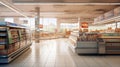 Empty supermarket, store interior Royalty Free Stock Photo