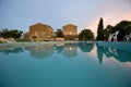 Empty swimming pool at sunset france