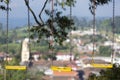 Empty swing in a children play area with Salento view in the background, Colombia Royalty Free Stock Photo