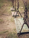 Empty swing in playground Royalty Free Stock Photo