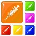 Empty syringe icons set vector color Royalty Free Stock Photo