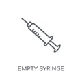 Empty syringe linear icon. Modern outline Empty syringe logo con
