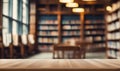 Empty table in library Royalty Free Stock Photo