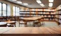 Empty table in library Royalty Free Stock Photo