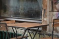 An empty table at the restaurant-cafe Royalty Free Stock Photo