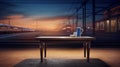 An empty table stands with pride, capturing fleeting moments and distant journeys from the echoes of a blurred Railway station