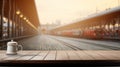 An empty table stands with pride, capturing fleeting moments and distant journeys from the echoes of a blurred Railway station