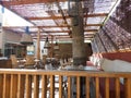empty tables in a cafe on the beach. Larnaca. Cyprus Royalty Free Stock Photo