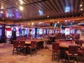 Empty tables in Casino on a cruise