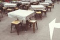 Empty tables street Royalty Free Stock Photo