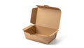 Empty takeout container made from biodegradable material sitting on a plain surface Royalty Free Stock Photo