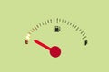 empty tank, oil crisis, pointer on empty on the dashboard Royalty Free Stock Photo