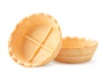 Empty tartlets on a white background. Isolated