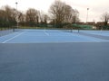 Empty tennis court in England United Kingdom winter