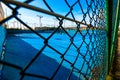 Empty tennis court. Fences of tennis court