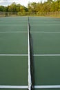 Empty tennis courts, wideangle from center