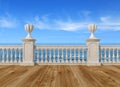 Empty terrace with balustrade