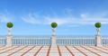 Empty terrace overlooking the sea Royalty Free Stock Photo