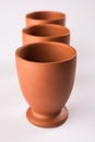 Empty terracotta mug or brown clay coffee cup or jar or drinking glass Royalty Free Stock Photo