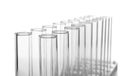 Empty test tubes on white background Royalty Free Stock Photo