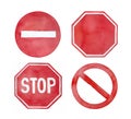 Various `Stop` and `Not Allowed` signs collection.