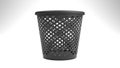 Empty textured dust bin for papers in black colour on a white background Royalty Free Stock Photo