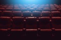 Empty theater auditorium or movie cinema with red seats Royalty Free Stock Photo