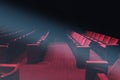 Empty theater auditorium or vintage cinema with red seats with no people Royalty Free Stock Photo