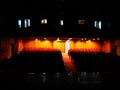 The empty theater hall with the extinguished lights