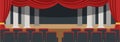 Empty theater hall flat vector illustration