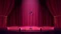 Empty theater or night club stage for comedy standup show, music, comic live performance