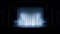Empty Theater Stage with Blue Lit Curtains Royalty Free Stock Photo