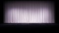 Empty Theater Stage with Closed White Curtains Royalty Free Stock Photo