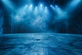 Empty Theater Stage with Dramatic Lighting and Smoke Effects for Concert and Performance Background Royalty Free Stock Photo