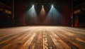 Empty theater stage with wooden floor Royalty Free Stock Photo