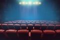 Empty theatre auditorium or movie cinema with red seats Royalty Free Stock Photo