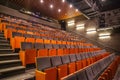 Empty theatre or cinema auditorium hall with rows of seats or chairs Royalty Free Stock Photo