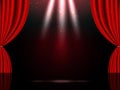 Stage with a red curtain Royalty Free Stock Photo